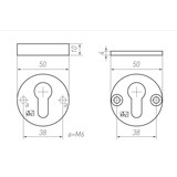 Dauby Authentiek beslagset veiligheidsrozet "cilinder" rond 50 mm   set van 2