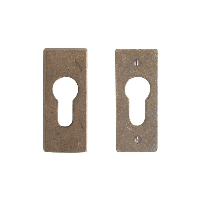 Dauby Authentiek beslagset veiligheidsrozet rechthoekig 30x68mm set van 2