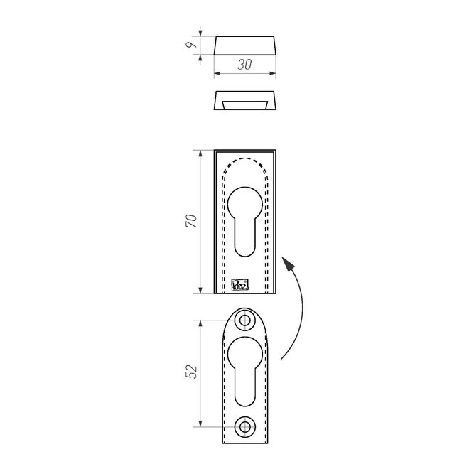 Dauby Authentiek cilinder veiligheidsrozet 30x68mm per stuk
