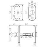 Dauby Authentiek Dauby deurbeslagset Toiletslot 63mm ovaal set van 2