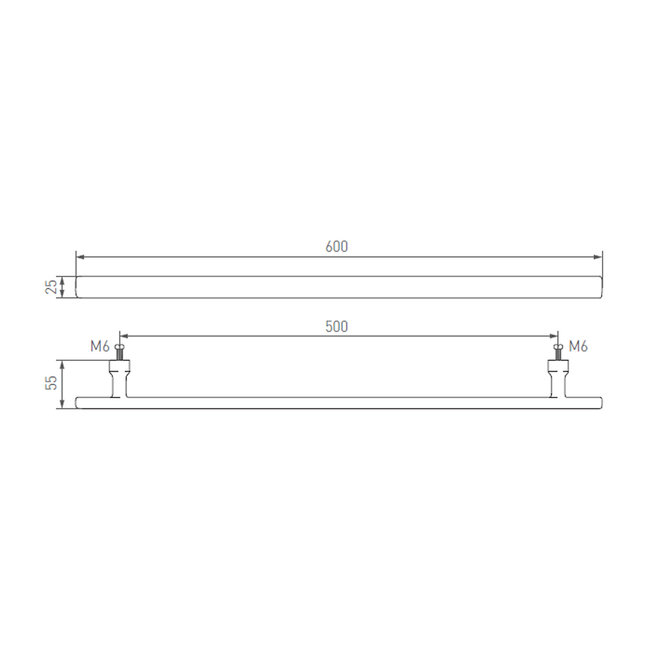 Dauby Authentieke Dauby deurgreep extra lang 600mm per stuk