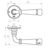 Dauby Deurklink (set van 2) type PH1830 rozet 50 mm rond excl. sleutel/cilinderrozet per paar