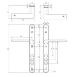 Dauby Veiligheidsbeslag type PH1928 complete set afmeting 92mm per paar