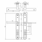 Dauby Veiligheidsbeslag type PH2017 complete set afmeting 92mm  set van 2