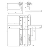 Dauby Veiligheidsbeslag type PH1930 complete set afmeting 92mm set van 2