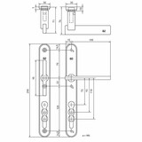 Dauby Veiligheidsbeslag greepcombinatie PH2017+T-vorm as-maat 92mm