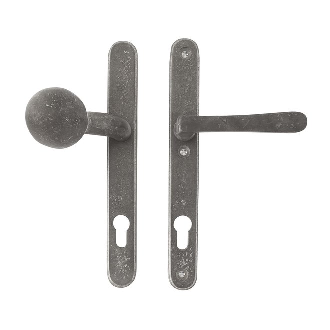 Dauby Veiligheidsbeslag klink ''Bol-vorm'' buiten + afgeronde greep binnen 92mm per set