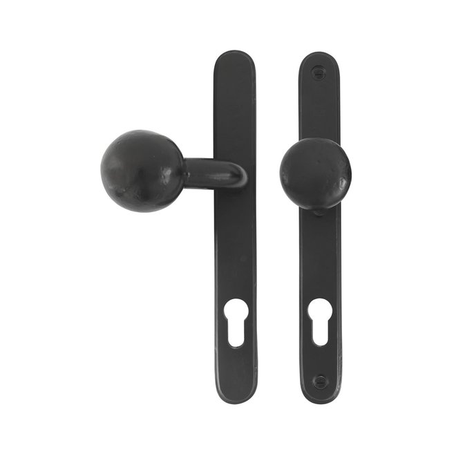 Dauby Veiligheidsbeslag klink ''Bol-vorm'' buiten + ronde knop binnen 92mm set van 2
