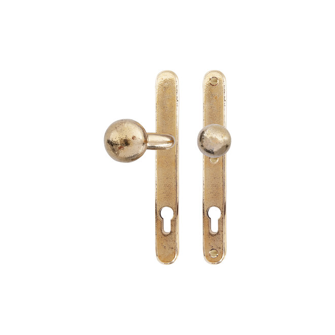 Dauby Veiligheidsbeslag klink ''Bol-vorm'' buiten + ronde knop binnen 92mm set van 2