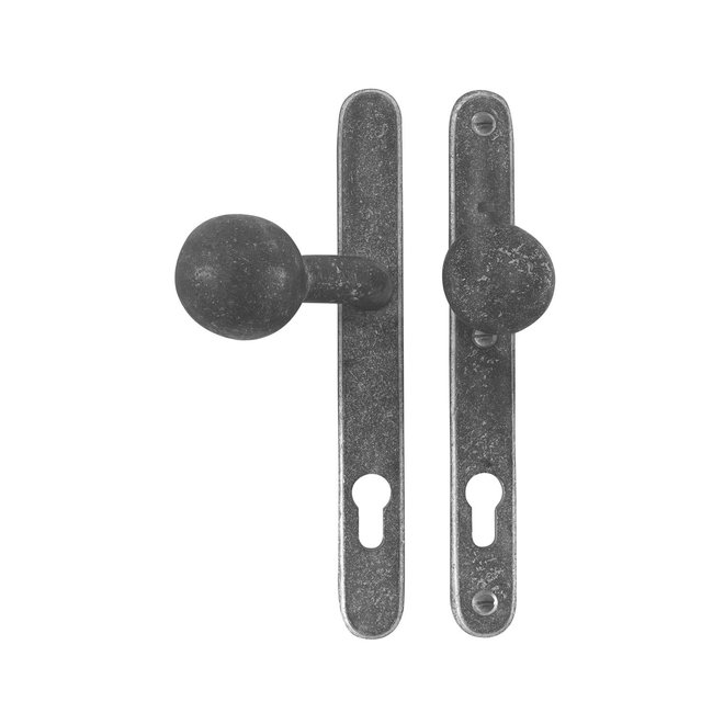 Dauby Veiligheidsbeslag klink ''Bol-vorm'' buiten + ronde knop binnen 92mm set van 2