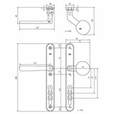 Dauby Veiligheidsbeslag  Bolvormig buiten + afgeronde greep XL binnen 92mm  set van 2