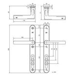 Dauby Veiligheidsbeslag met strakke greep type PH1920 complete set 92mm set van 2