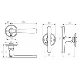 Dauby Deurklink (set van 2) T-vorm + L-vorm greep rozet 50 mm rondset van 2