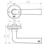 Dauby Deurklink (set van 2) type PH1925+ rozet 50 mm rond set van 2