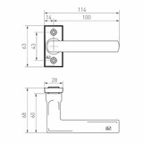 Dauby Deurklink (set van 2) type PH1920 rechthoekige rozet 63mm set van 2