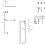 Dauby Deurklink (set van 2)  T+L-vormige  greep met  blind deurschild  set van 2