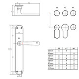 Dauby Deurklink (set van 2)  L-vormige  greep met  blind deurschild   set van 2