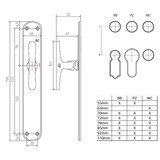 Dauby Deurklink (set van 2)  T-vormige  greep met  blind deurschild    set van 2