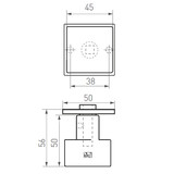 Dauby Unieke Dauby deurknop (set van 2)  vierkant + rozet 50x50mm set van 2