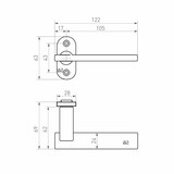 Dauby Deurklink (set van 2) type PH2017 met rozet 63mm ovaalset van 2