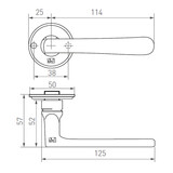 Dauby Deurklink (set van 2) L-klink rozet 50 mm rond XL-greepset van 2