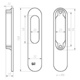 Dauby Dauby Pure Line schuifdeurkom  ovaal 148x45 mm  per stuk