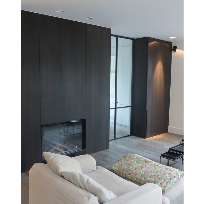 KempiQ Design deur zwart Staal 4-vaks Asymmetrische verdeling en glas