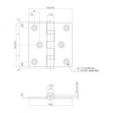 Intersteel  Modern intersteel kogellagerscharnier 76x76x2.5 vierkant kleur RVS
