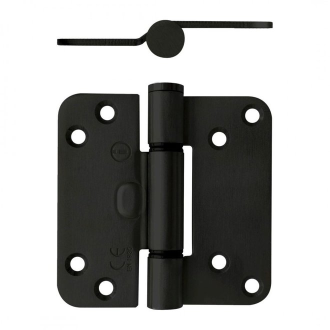 Intersteel Glijlagerscharnier intersteel 89x89x3 afgerond Rechts zwart