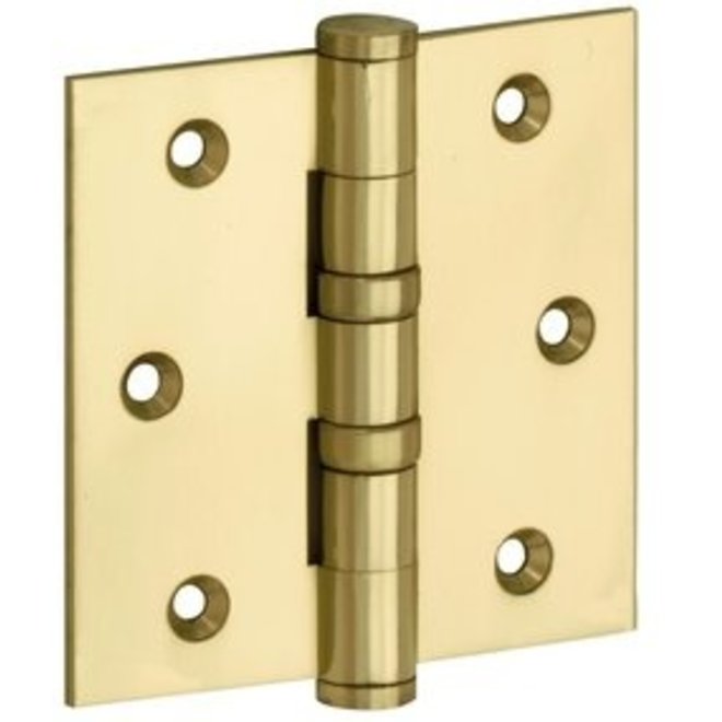 TopDeuren Kogellagerscharnier 89x89x3 recht kleur Messing ongelakt