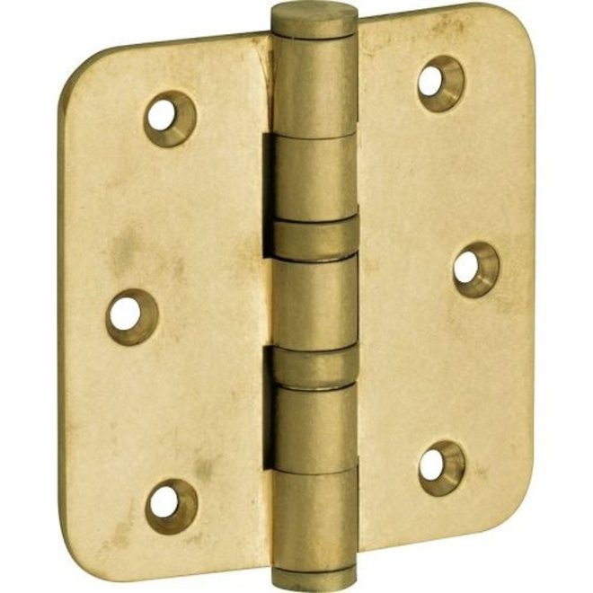 TopDeuren Kogellagerscharnier 89x89x3 afgerond kleur Messing Antiek
