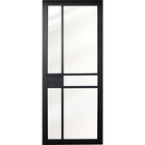 Austria Industriële staallook stompe deur zwart incl. gelaagd glas