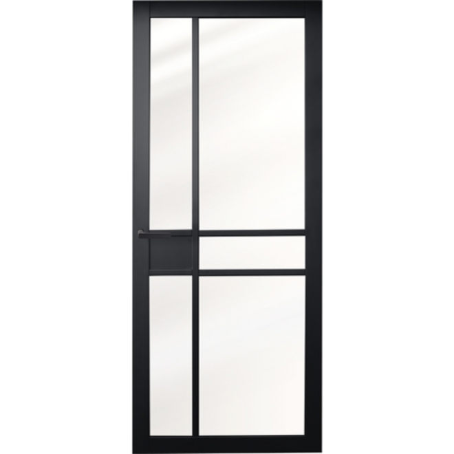 Austria Industriële staallook stompe deur zwart incl. gelaagd glas