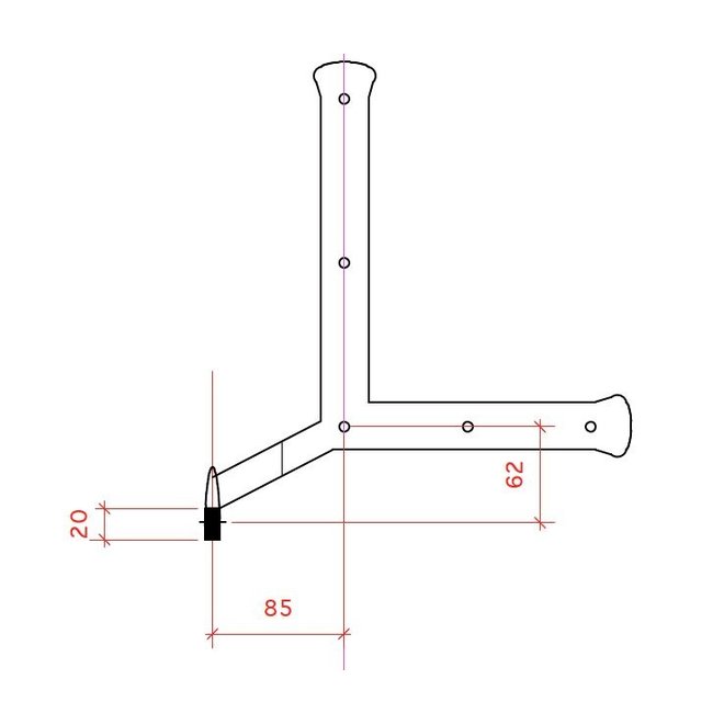 KempiQ Uniek Luikbeslag LINKS zwart metaal voor montage in hardsteen