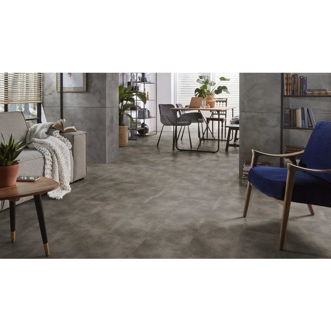 Ambiant Ambiant PVC vloer Concrete tegels  91x45 cm kleur Mid Grey
