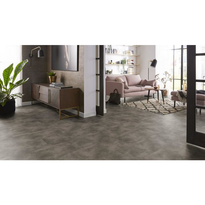 Ambiant Ambiant PVC vloer Concrete tegels  91x45 cm kleur Mid Grey