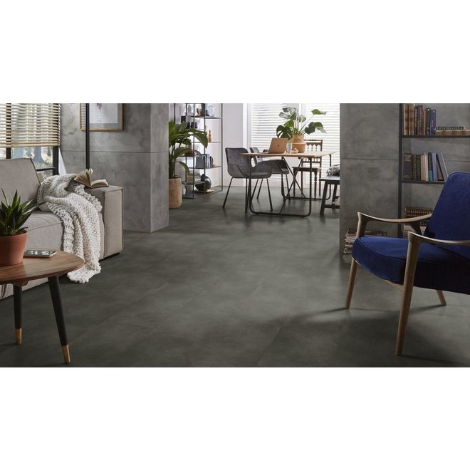 Ambiant Ambiant PVC vloer Concrete tegels  91x91 cm kleur Antraciet XL