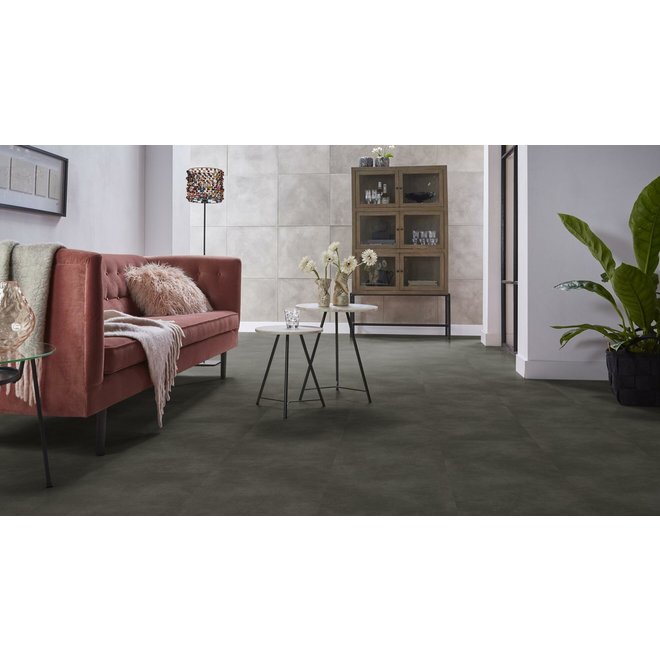 Ambiant Ambiant PVC vloer Concrete tegels  91x91 cm kleur Antraciet XL