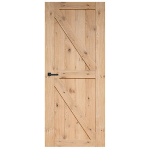 Natuurlijk eiken fineer binnendeur Roble Dos links met klamp
