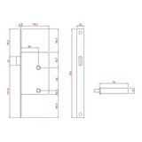 Austria Cabana magneet vrij- bezetslot voor eiken fineerdeur Zwart/RVS voorplaat