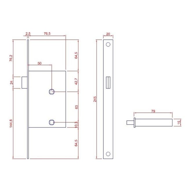 Austria Cabana magneet vrij- bezetslot voor eiken fineerdeur Zwart/RVS voorplaat