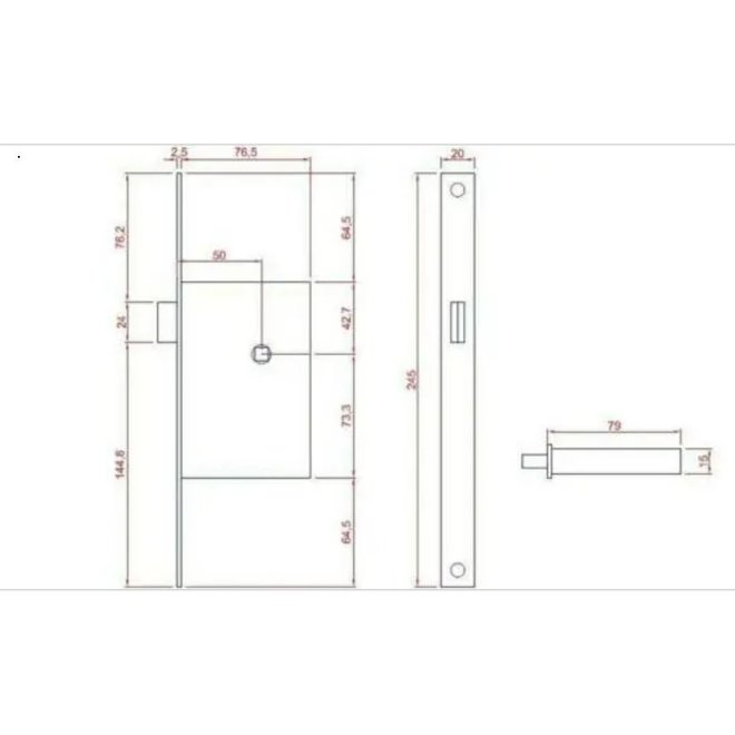 KempiQ Cabana Magneet loopslot voor stompe deur Zwart / Rvs
