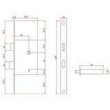 Austria Cabana dag & nachtslot voor stompe eiken fineerdeur Zwart  /RVS