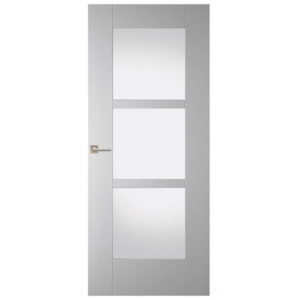 Houten binnendeur WK6504-C3 glas stomp wit