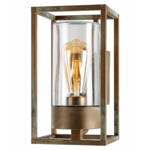 Strakke buitenlamp koperbruin wandmodel Franssen