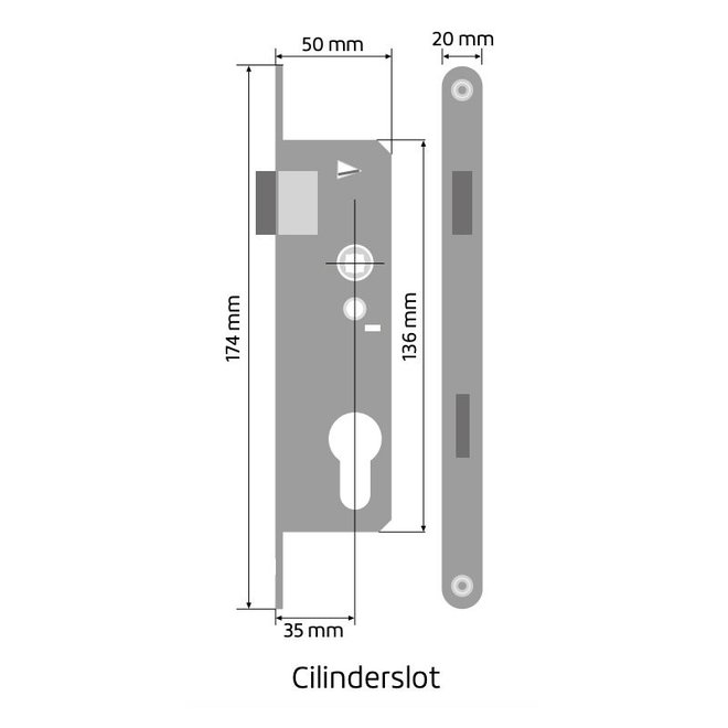 Skantrae Skantrae Slim Serie  hang- en sluitwerkset 822 zwart rond