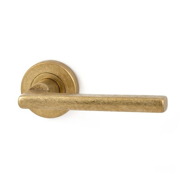 KempiQ Design deurklink (set van 2) Getrommeld Messing model Saro