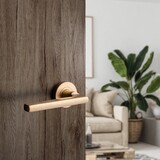 KempiQ Design deurklink (set van 2) Getrommeld Messing model Saro