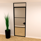 KempiQ Metaal Design stalen scharnierdeur met bovenlicht incl. roedes