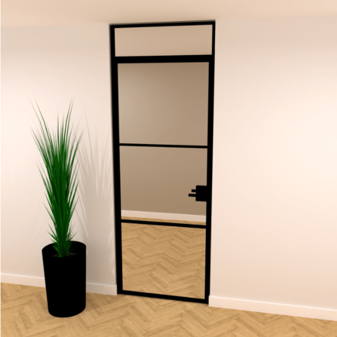 KempiQ Metaal Design stalen scharnierdeur met bovenlicht incl. roedes